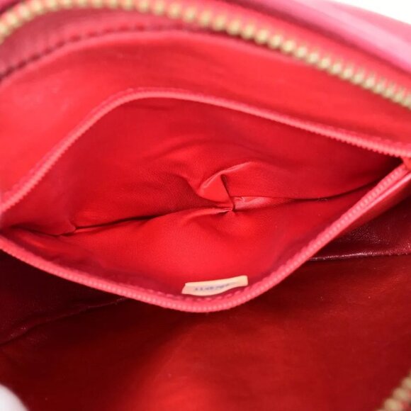 CHANEL CC Mini Tassel Oval Chain Shoulder Bag Leather Red GHW Vintage - Picture 8 of 16